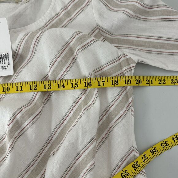 Soft Surroundings Dress Womens Medium Petite Ivory Equinox Linen Beach Neutral - Picture 10 of 15